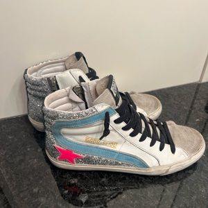 Golden Goose- Slide High Top Glitter Sneaker size 37